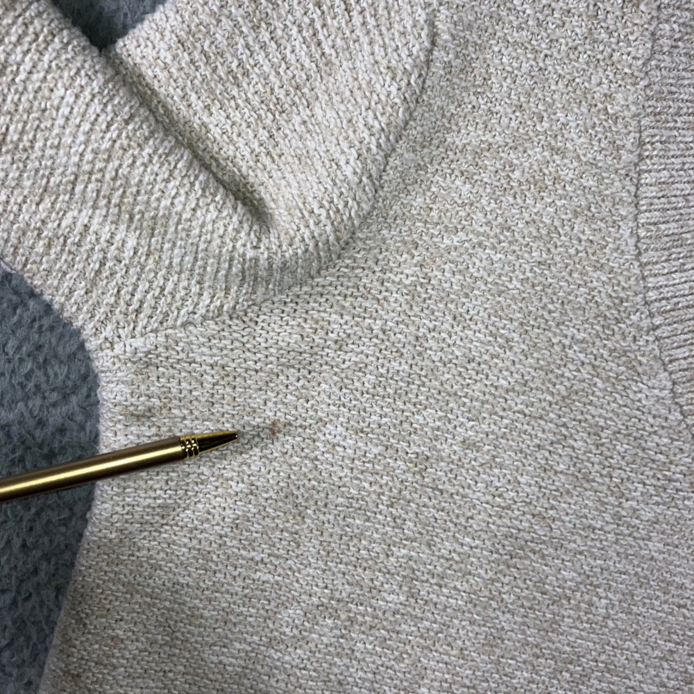 J Jill Sweater Women Large V Neck Speckled Knit‎ Long Sleeve Beige Minimalist - Picture 9 of 12